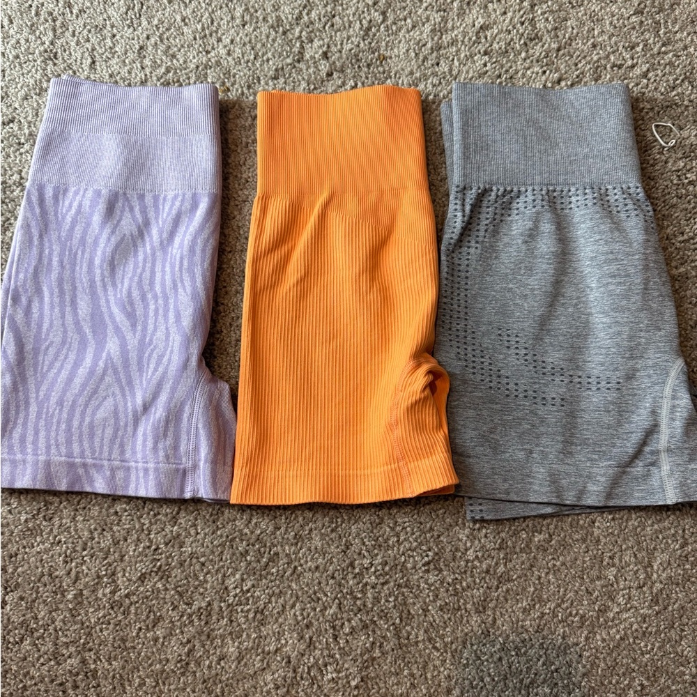 SHEIN Women's Athletic Shorts Set - Purple, Orange, Gray